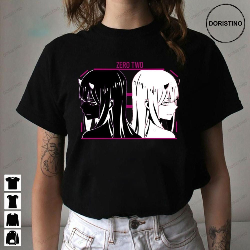 Zero Two Black And White Darling In The Franxx Limited Edition T-shirts